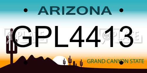 GPL4413 Arizona License Plate