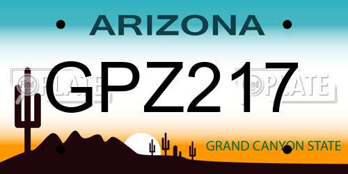 GPZ217 Arizona License Plate
