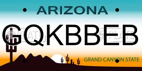 GQKBBEB Arizona License Plate