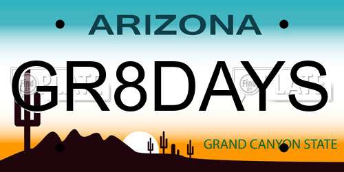 GR8DAYS Arizona License Plate