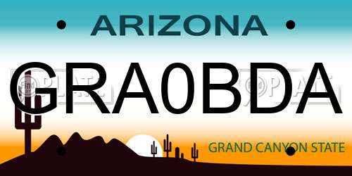 GRA0BDA Arizona License Plate