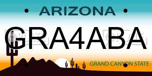 GRA4ABA Arizona License Plate