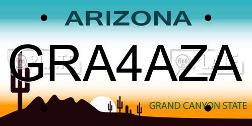 GRA4AZA Arizona License Plate
