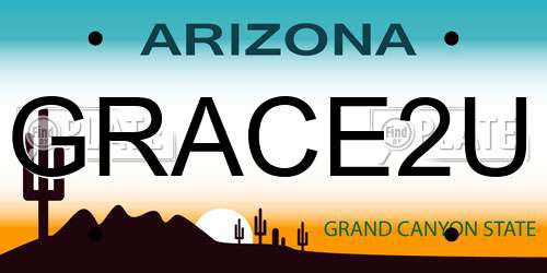 GRACE2U Arizona License Plate