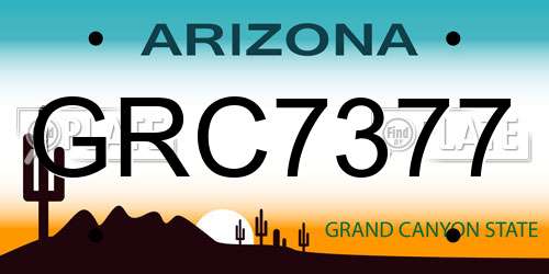 GRC7377 Arizona License Plate