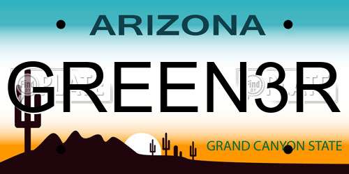 GREEN3R Arizona License Plate