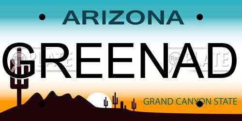 GREENAD Arizona License Plate