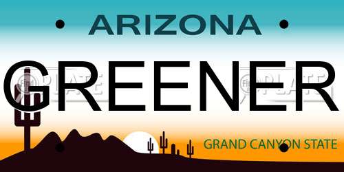 GREENER Arizona License Plate