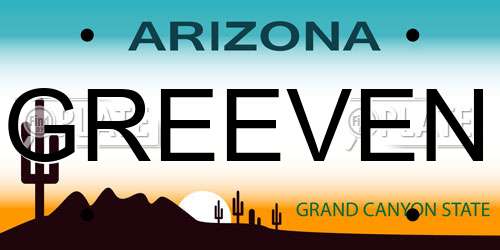 GREEVEN Arizona License Plate