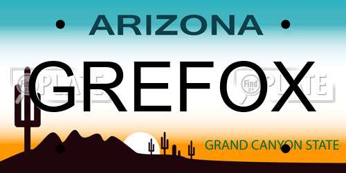 GREFOX Arizona License Plate