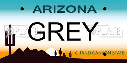 GREY Arizona License Plate