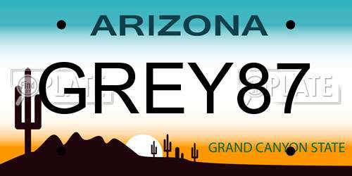 GREY87 Arizona License Plate
