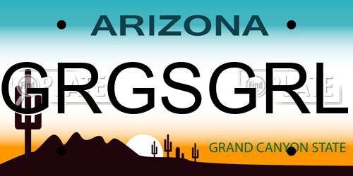 GRGSGRL Arizona License Plate