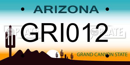 GRI012 Arizona License Plate