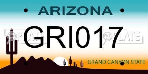 GRI017 Arizona License Plate