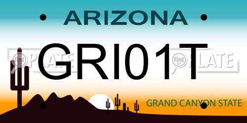 GRI01T Arizona License Plate