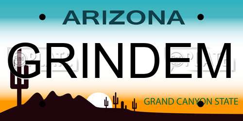 GRINDEM Arizona License Plate
