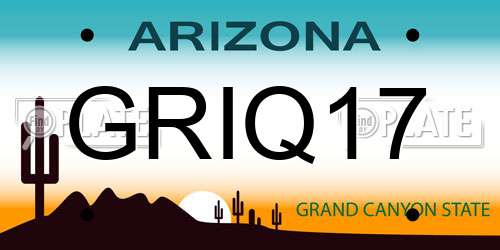 GRIQ17 Arizona License Plate