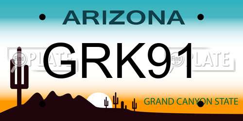 GRK91 Arizona License Plate