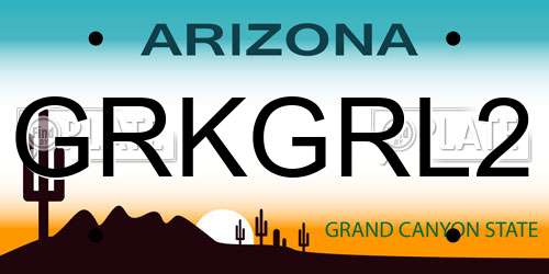 GRKGRL2 Arizona License Plate