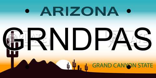 GRNDPAS Arizona License Plate