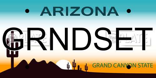 GRNDSET Arizona License Plate