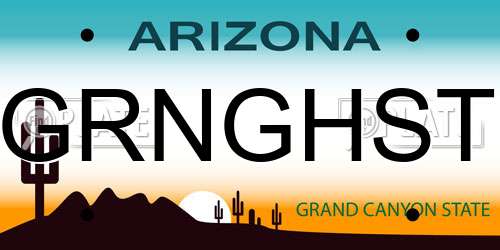 GRNGHST Arizona License Plate