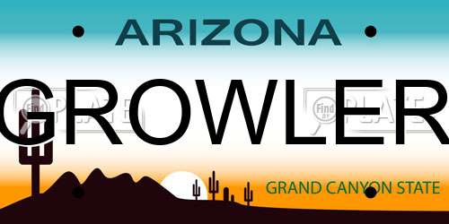 GROWLER Arizona License Plate