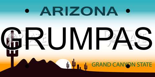 GRUMPAS Arizona License Plate