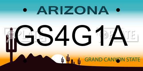 GS4G1A Arizona License Plate