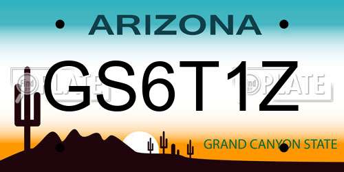 GS6T1Z Arizona License Plate
