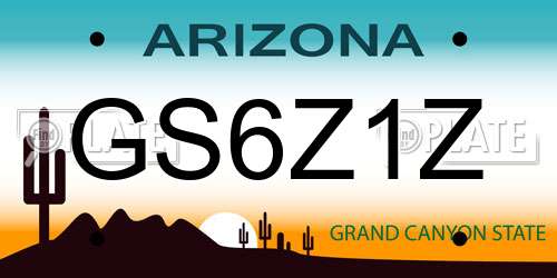 GS6Z1Z Arizona License Plate