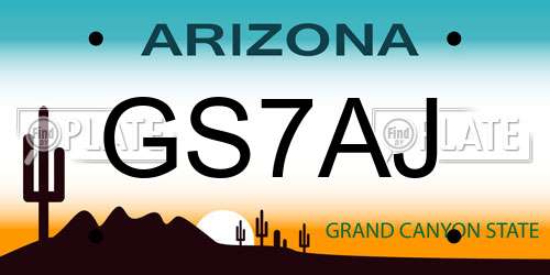 GS7AJ Arizona License Plate