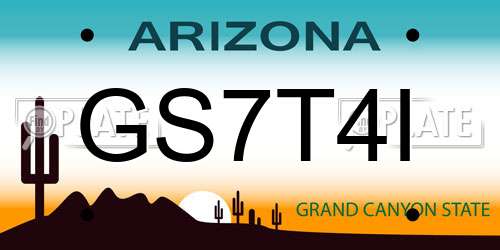 GS7T4I Arizona License Plate