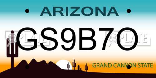 GS9B7O Arizona License Plate
