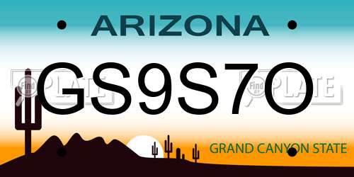 GS9S7O Arizona License Plate