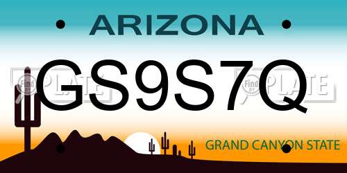 GS9S7Q Arizona License Plate