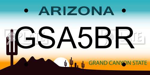 GSA5BR Arizona License Plate