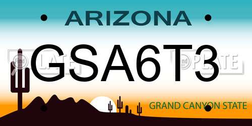 GSA6T3 Arizona License Plate