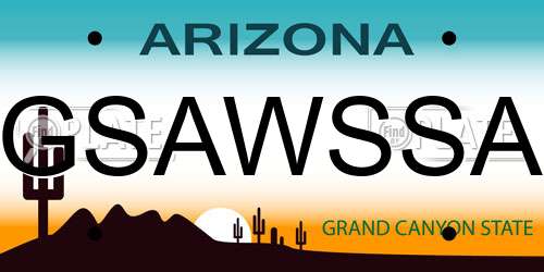 GSAWSSA Arizona License Plate
