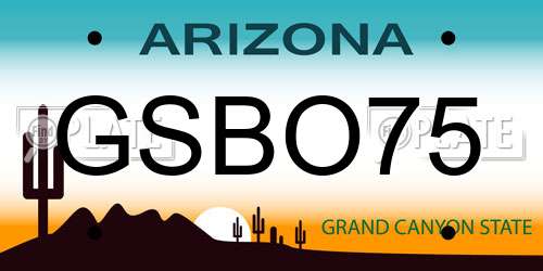 GSBO75 Arizona License Plate