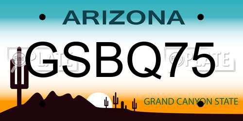 GSBQ75 Arizona License Plate