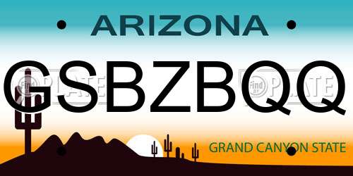 GSBZBQQ Arizona License Plate