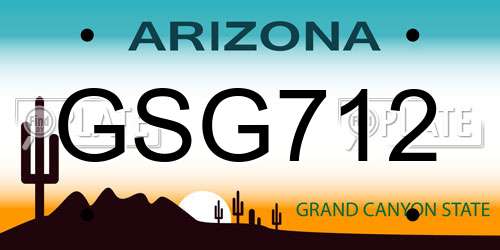 GSG712 Arizona License Plate