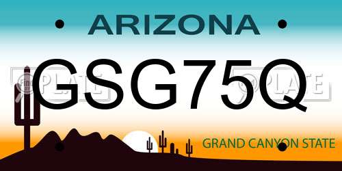 GSG75Q Arizona License Plate
