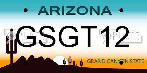GSGT12 Arizona License Plate