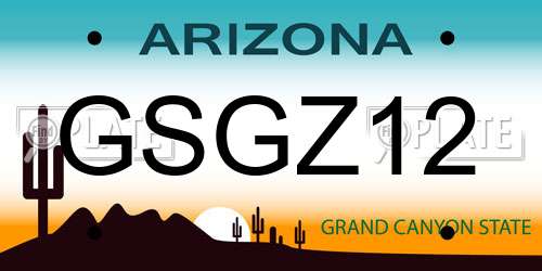 GSGZ12 Arizona License Plate
