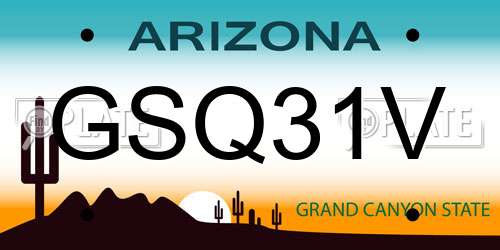 GSQ31V Arizona License Plate