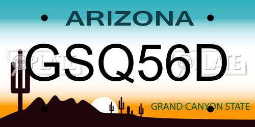 GSQ56D Arizona License Plate