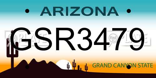 GSR3479 Arizona License Plate